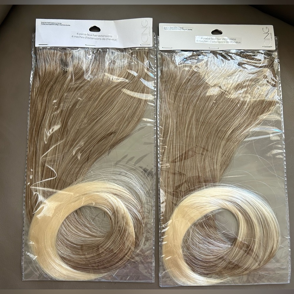 Blonde and Brown 20”  Hair Extensions Set of 2 !